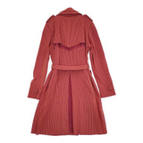 ISSEY MIYAKE A-POC INSIDE IM03KA511 サイズ2 ナイロン コットン ニット トレンチコート レッド オレンジ レディース イッセイミヤケ【中古】6-0418M♪