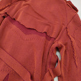 ISSEY MIYAKE A-POC INSIDE IM03KA511 サイズ2 ナイロン コットン ニット トレンチコート レッド オレンジ レディース イッセイミヤケ【中古】6-0418M♪
