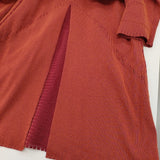 ISSEY MIYAKE A-POC INSIDE IM03KA511 サイズ2 ナイロン コットン ニット トレンチコート レッド オレンジ レディース イッセイミヤケ【中古】6-0418M♪