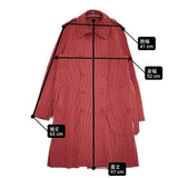 ISSEY MIYAKE A-POC INSIDE IM03KA511 サイズ2 ナイロン コットン ニット トレンチコート レッド オレンジ レディース イッセイミヤケ【中古】6-0418M♪