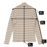 L.L.Bean コットン ハーフジップ ボーダー SM-REG 276250 セーター ニット ベージュ オフホワイト レディース エルエルビーン【中古】6-1005M∞