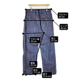 45R/45rpm 908ベーカーパンツ サイズ4 定価31900円 ストライプ コットンリネン パンツ ネイビー レッド ユニセックス フォーティーファイブアールピーエム【中古】6-0414M♪