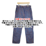 45R/45rpm 908ベーカーパンツ サイズ4 定価31900円 ストライプ コットンリネン パンツ ネイビー レッド ユニセックス フォーティーファイブアールピーエム【中古】6-0414M♪