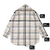 Toujours チェック シャツジャケット サイズ2 日本製 長袖シャツ ホワイト ブラウン レディース トゥジュー【中古】6-0723M∞