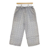 Toujours ブロックプリント リネン パジャマパンツ 総柄 パンツ ホワイト ブルー レディース トゥジュー【中古】6-0606M∞