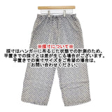 Toujours ブロックプリント リネン パジャマパンツ 総柄 パンツ ホワイト ブルー レディース トゥジュー【中古】6-0606M∞