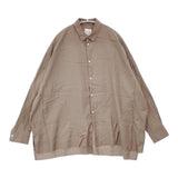 Toujours コットンシルク サイズ2 日本製 ワイド 長袖シャツ ブラウン レディース トゥジュー【中古】6-0723M∞