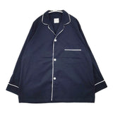 Toujours パジャマシャツ コットン サイズ2 日本製 長袖シャツ ネイビー レディース トゥジュー【中古】6-0723M∞