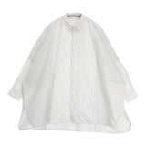 Toujours ストライプコンビビッグシャツ コットン 長袖シャツ ホワイト レディース トゥジュー【中古】6-0618M∞