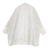 Toujours ストライプコンビビッグシャツ コットン 長袖シャツ ホワイト レディース トゥジュー【中古】6-0618M∞