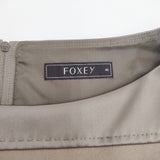 FOXEY タックフレア 切替 ドレス ハンガー付き サイズ40 34200-SOFY39M ノースリーブ ワンピース ベージュ レディース フォクシー【中古】6-0515S◎