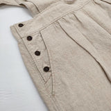 nest Robe ブラックリネン ボタンサロペット 01233-1403 オーバーオール サロペット 23SS ベージュ レディース ネストローブ【中古】6-0521M∞