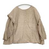 nest Robe リネンガーゼドッキングブラウス 01243-1152 ブラウス シャツ ベージュ レディース ネストローブ【中古】6-0520M∞