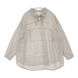 nest Robe 01201-1460 リネンスキッパー2WAYブラウス プルオーバー 日本製 サイズF ブラウス シャツ グレージュ レディース ネストローブ【中古】6-0609M△