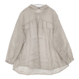 nest Robe 01201-1460 リネンスキッパー2WAYブラウス プルオーバー 日本製 サイズF ブラウス シャツ グレージュ レディース ネストローブ【中古】6-0609M△