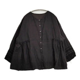 nest Robe リネンレースサイドギャザー2wayブラウス 01243-1098 ブラウス シャツ 24AW ブラック レディース ネストローブ【中古】6-0711M∞