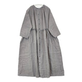 nest Robe 01232-1364 リネン フリル ギャザー 日本製 サイズF ワンピース グレー レディース ネストローブ【中古】6-0609M△