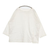 nest Robe/UpcycleLino サイドスリット刺繍プルオーバー 01241-1501 長袖Ｔシャツ カットソー ロンＴ ホワイト レディース ネストローブ/アップサイクルリノ【中古】6-0711M∞