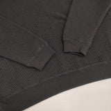 Sanca S20SSW05 ワッフル サイズ0 日本製 長袖Ｔシャツ カットソー ロンＴ ブラック レディース サンカ【中古】6-0723M∞