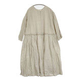 nest Robe リネン天然染めウエスト切り替えワンピース 01231-1014 ワンピース 23SS ベージュ レディース ネストローブ【中古】6-0521M∞