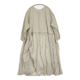 nest Robe リネン天然染めウエスト切り替えワンピース 01231-1014 ワンピース 23SS ベージュ レディース ネストローブ【中古】6-0521M∞