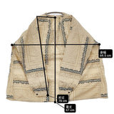 OUTIL CHEMISIER ORIEUX スカーフモチーフ 総柄 ギャザーブラウス 定価44000円 シャツ エクリュ×インディゴ レディース ウティ【中古】6-0421M♪