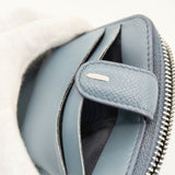 MAISON MARGIELA 11 コインケース ミニ財布 コンパクト ウォレット レザー 二つ折り財布 ブルーグレー レディース メゾンマルジェラ【中古】6-0527G∞