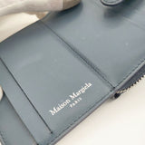 MAISON MARGIELA 11 コインケース ミニ財布 コンパクト ウォレット レザー 二つ折り財布 ブルーグレー レディース メゾンマルジェラ【中古】6-0527G∞