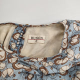 BUNON シルク エンブロイダリー セーラーカラーブラウス ノースリーブブラウス 刺繍 インド製 ベスト ライトブルー ブラウン レディース ブノン【中古】6-0609M△
