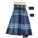 BEAMS BOY ビッグ タータン スカート 定価17930円 コットン ロングスカート 25AW ネイビー ブルー レディース ビームスボーイ【中古】6-0930T∞