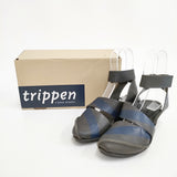 trippen STRICT アンクルストラップ レザー サイズ36 サンダル ブラック ネイビー レディース トリッペン【中古】6-0422S◎