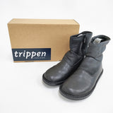 trippen NELE ムートン サイドジップ レザー サイズ37 ブーツ ブラック レディース トリッペン【中古】6-0808T◎