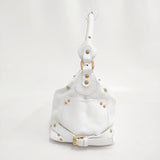 LAURA DI MAGGIO 牛皮 レザー ショルダーバッグ ホワイト レディース ローラディマッジオ【中古】6-0810G∞