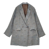 AMERI MEDI ALICIA JACQUARD JACKET 定価33000円 総柄 ジャガード ジャケット ライトブルー ブラウン レディース アメリ【中古】6-0815M∞