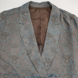 AMERI MEDI ALICIA JACQUARD JACKET 定価33000円 総柄 ジャガード ジャケット ライトブルー ブラウン レディース アメリ【中古】6-0815M∞