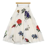 AMERI AMANDA CIRCULAR SKIRT 02920920980 花柄 ロングスカート ホワイト レディース アメリ【中古】6-0521M∞