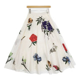 AMERI AMANDA CIRCULAR SKIRT 02920920980 花柄 ロングスカート ホワイト レディース アメリ【中古】6-0521M∞