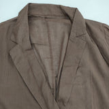 loungedress LDZ1021407A0001 リネンコットン シャツジャケット テーラードジャケット ブラウン レディース ラウンジドレス【中古】6-0606M∞