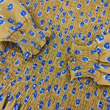AKTE アクテ 119304110 花柄 シャーリング ワンピース キャメル レディース【中古】6-0711M∞