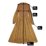 AKTE アクテ 119304110 花柄 シャーリング ワンピース キャメル レディース【中古】6-0711M∞