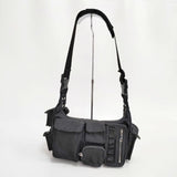 AMERI 2WAY SHOULDER MILITARY BAG ショルダーバッグ ブラック レディース アメリ【中古】6-0810G∞