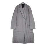 Deuxieme Classe グレンチェック リネン チェスターコート グレー レディース ドゥーズィエムクラス【中古】6-0606M∞