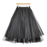 la belle Etude BELLE VINTAGE デニムチュール ロングスカート ブラック レディース ラベルエチュード【中古】6-0521M∞