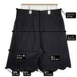 45R/45rpm ポプリンのカットワークショートパンツ ハーフパンツ 定価35200円 サイズ3 ショートパンツ ハーフパンツ ショーツ ブラック レディース フォーティーファイブアールピーエム【中古】6-0515S◎