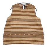 45R/45rpm イカットボーダーNO SLEEVE TOP ノースリーブブラウス 定価53900円 サイズ3 ブラウス シャツ ベージュ ブラウン レディース フォーティーファイブアールピーエム【中古】6-0515S◎
