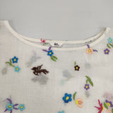 45R/45rpm 歳時記カディ刺繍馬比古ブラウス バッグ付き 定価46200円 コットン インド製 ブラウス シャツ オフホワイト 多色 レディース フォーティーファイブアールピーエム【中古】6-0609M△
