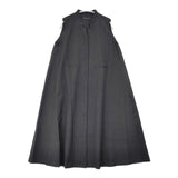 mizuiro-ind スタンドカラーフレアノースリーブワンピース 定価23100円 ポリエステルウール ワンピース チャコールグレー レディース ミズイロインド【中古】6-0802M∞