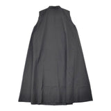 mizuiro-ind スタンドカラーフレアノースリーブワンピース 定価23100円 ポリエステルウール ワンピース チャコールグレー レディース ミズイロインド【中古】6-0802M∞