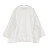 mizuiro-ind ハイゲージクルーネックワイドプルオーバー 定価10890円 長袖Ｔシャツ カットソー ロンＴ ホワイト レディース ミズイロインド【中古】6-0606M∞