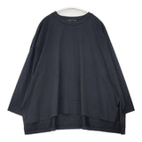 mizuiro-ind ハイゲージクルーネックワイドプルオーバー 定価10890円 長袖Ｔシャツ カットソー ロンＴ ブラック レディース ミズイロインド【中古】6-0728M△